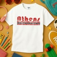 Athens Georgia Retro Three Stripe Weathered Kids T-Shirt thumb 3
