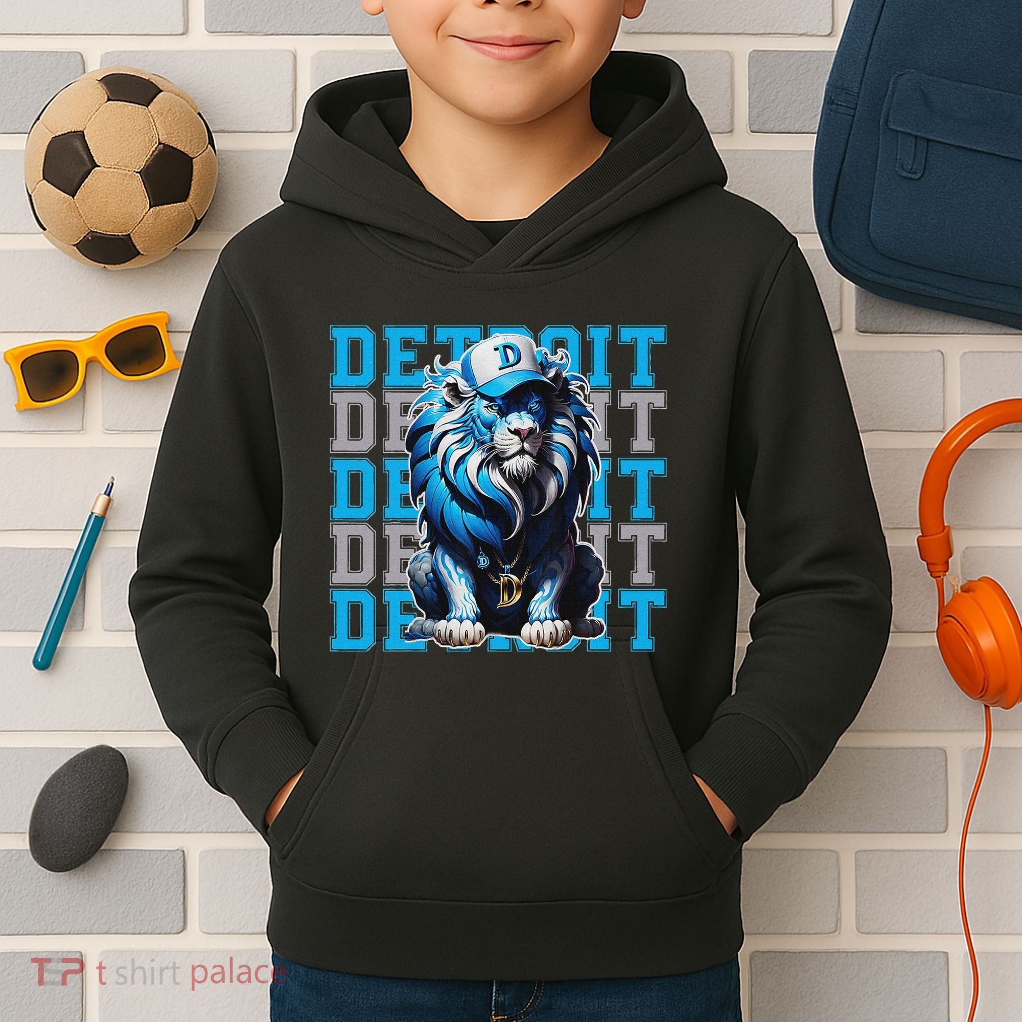 All Grit Retro Lion Lover Kids Hoodie