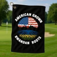 American Grown Rwandan Roots Golf Towel thumb 1