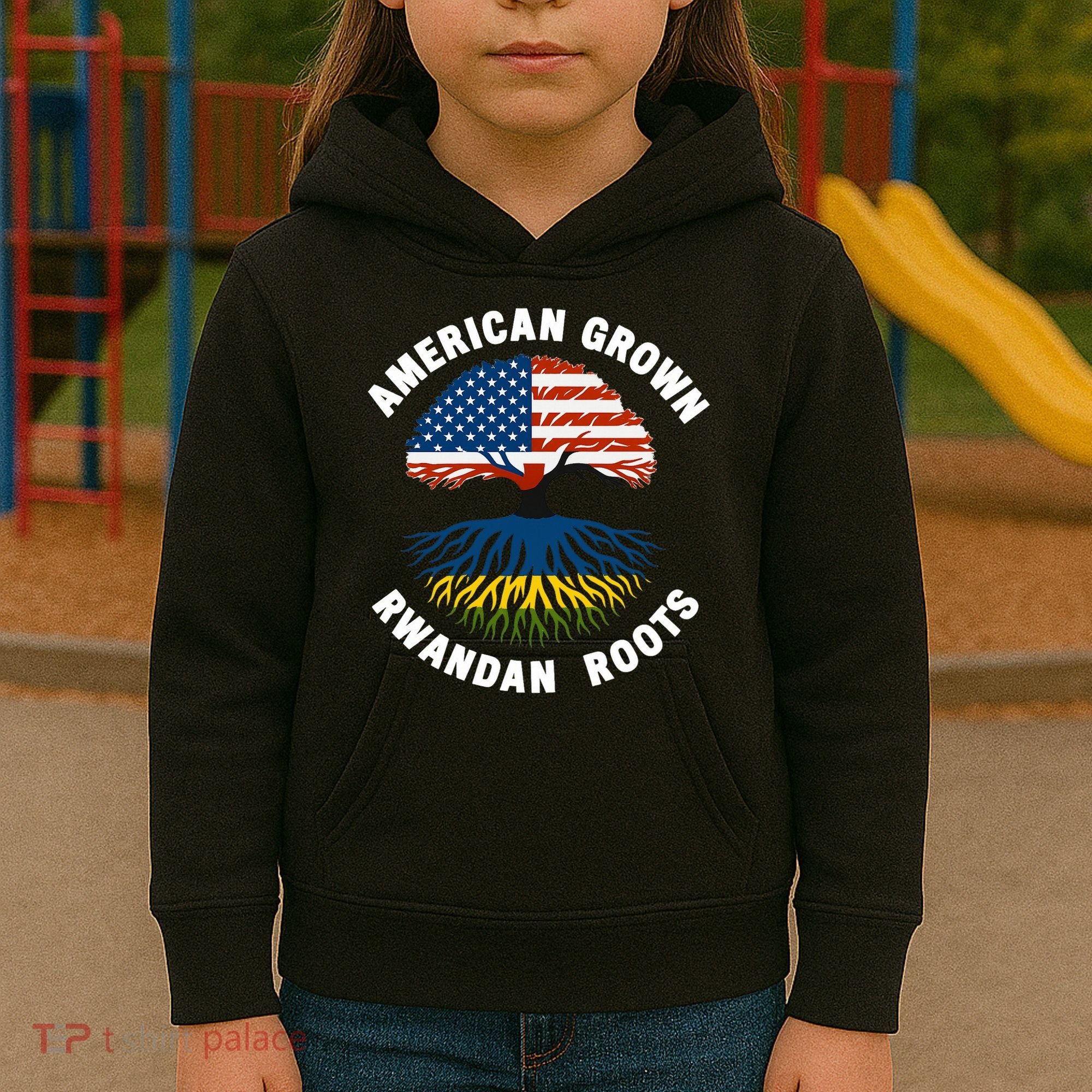 American Grown Rwandan Roots Kids Hoodie