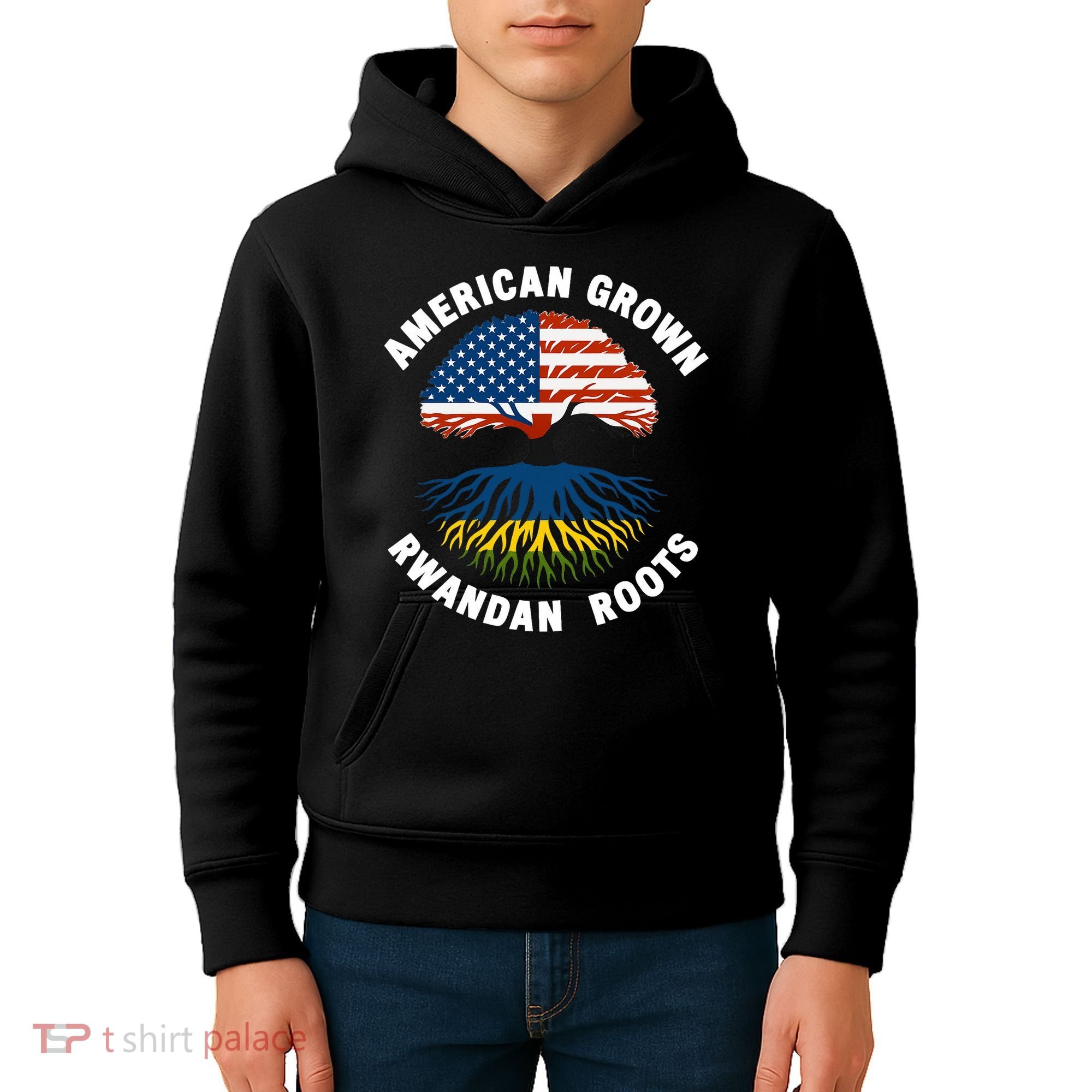 American Grown Rwandan Roots Kids Hoodie