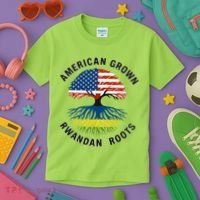 American Grown Rwandan Roots Kids T-Shirt thumb 3
