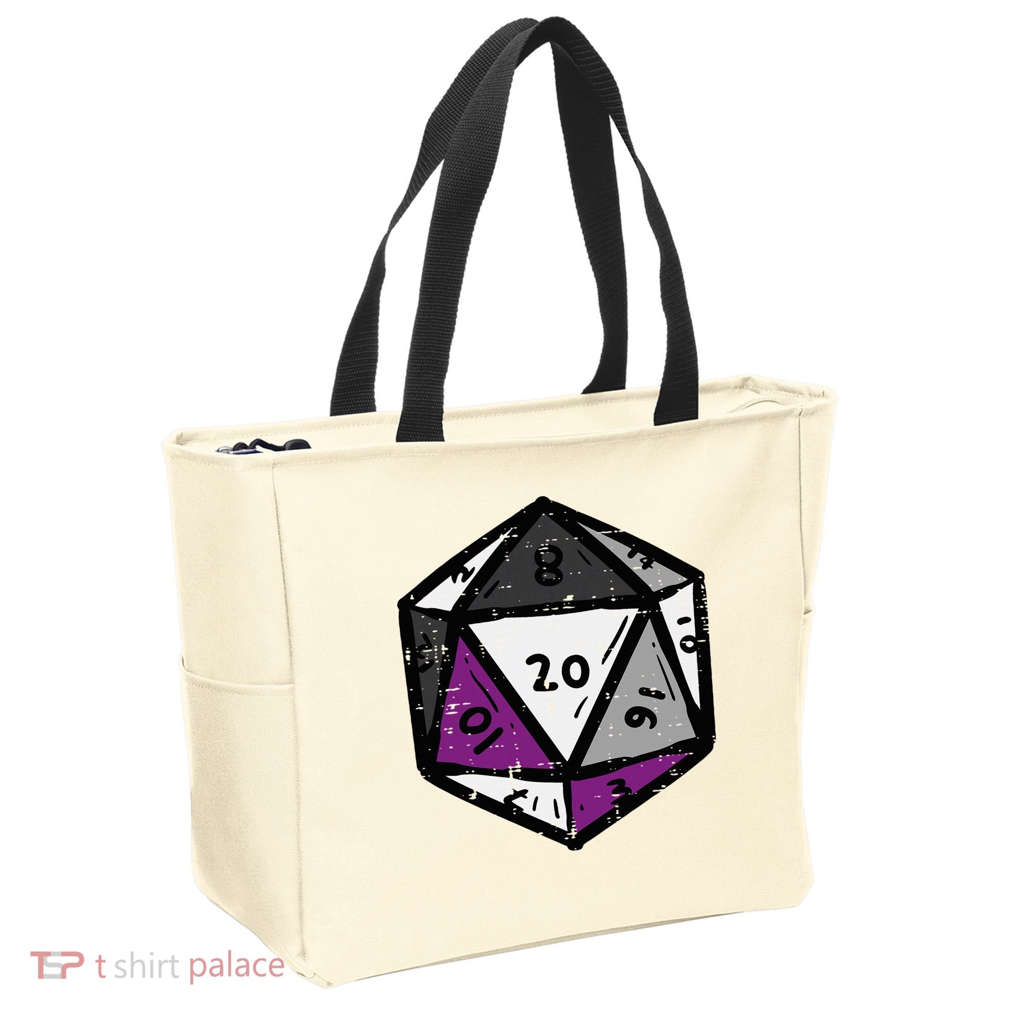 Asexual Gamer Rpg Dice Ace Pride Flag Lgbtq Tote Bag
