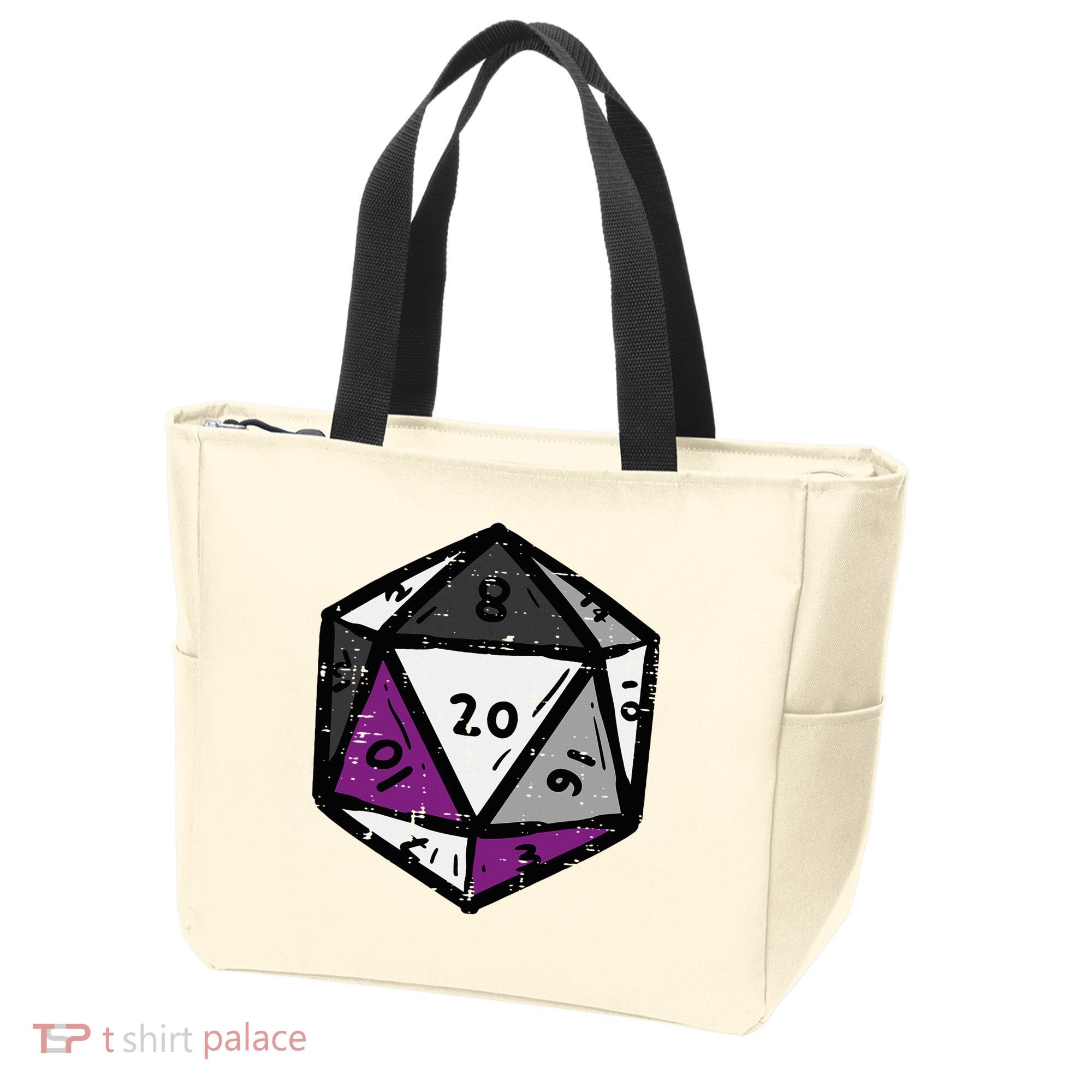 Asexual Gamer Rpg Dice Ace Pride Flag Lgbtq Tote Bag