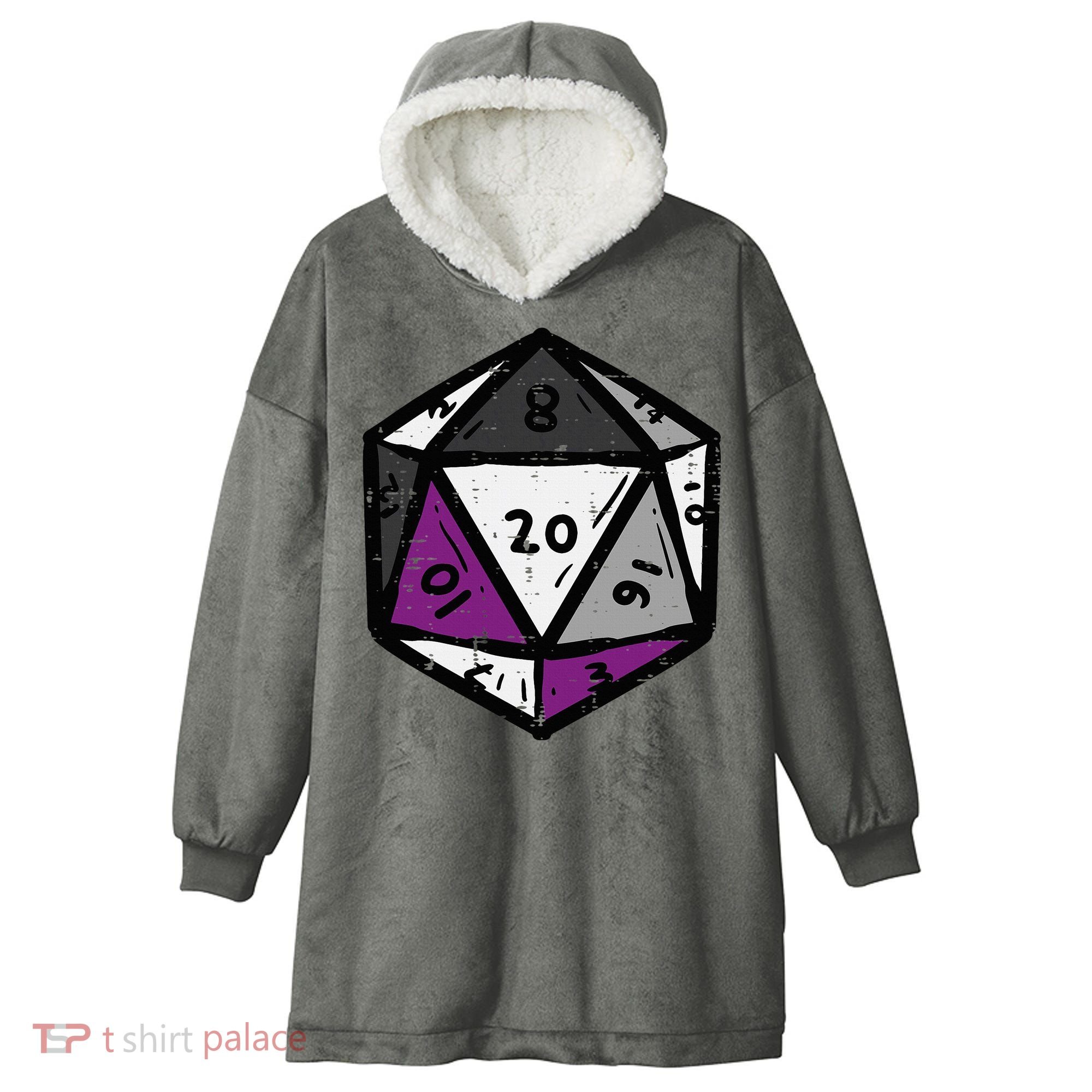 Asexual Gamer Rpg Dice Ace Pride Flag Lgbtq Hooded Wearable Blanket