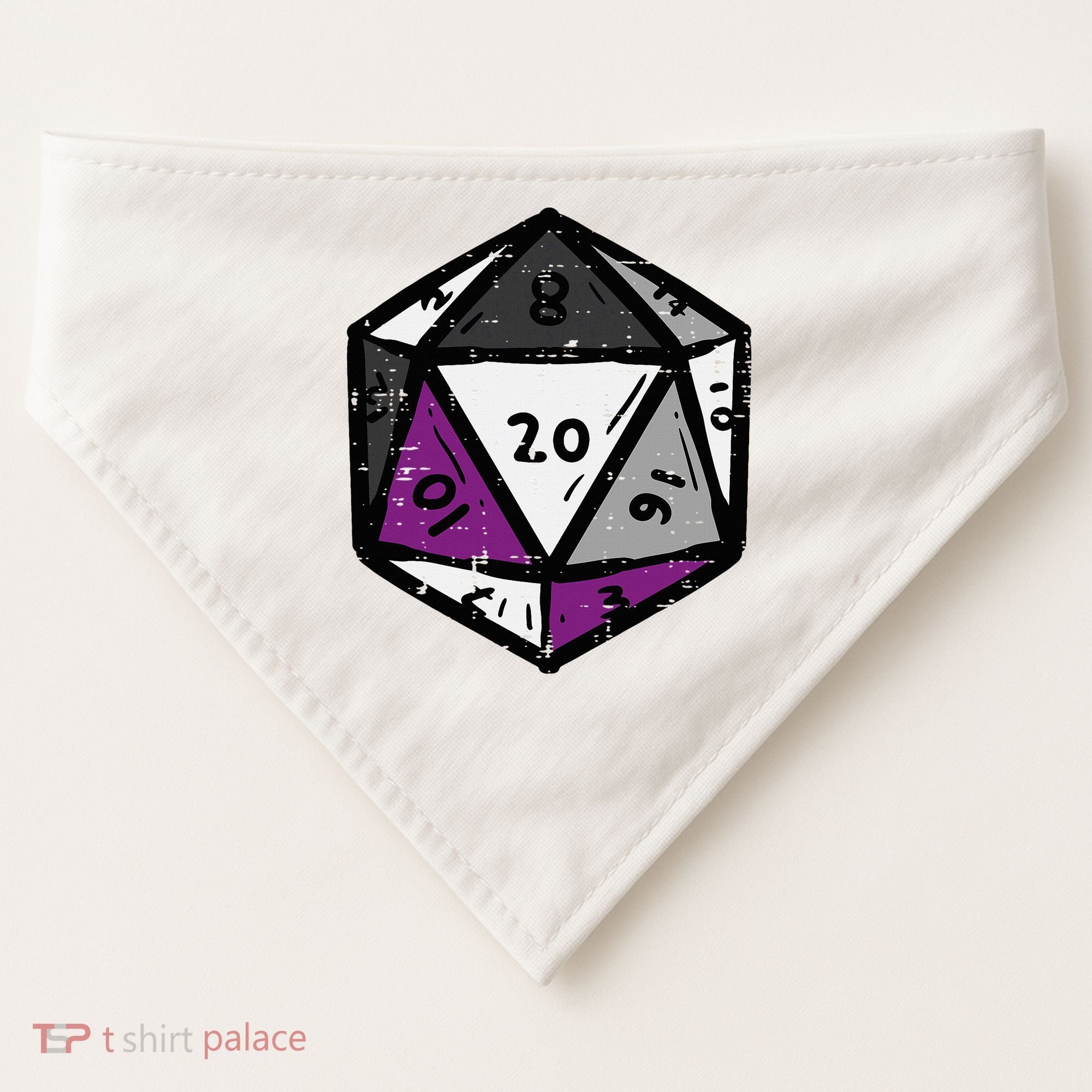 Asexual Gamer Rpg Dice Ace Pride Flag Lgbtq USA-Made Doggie Bandana