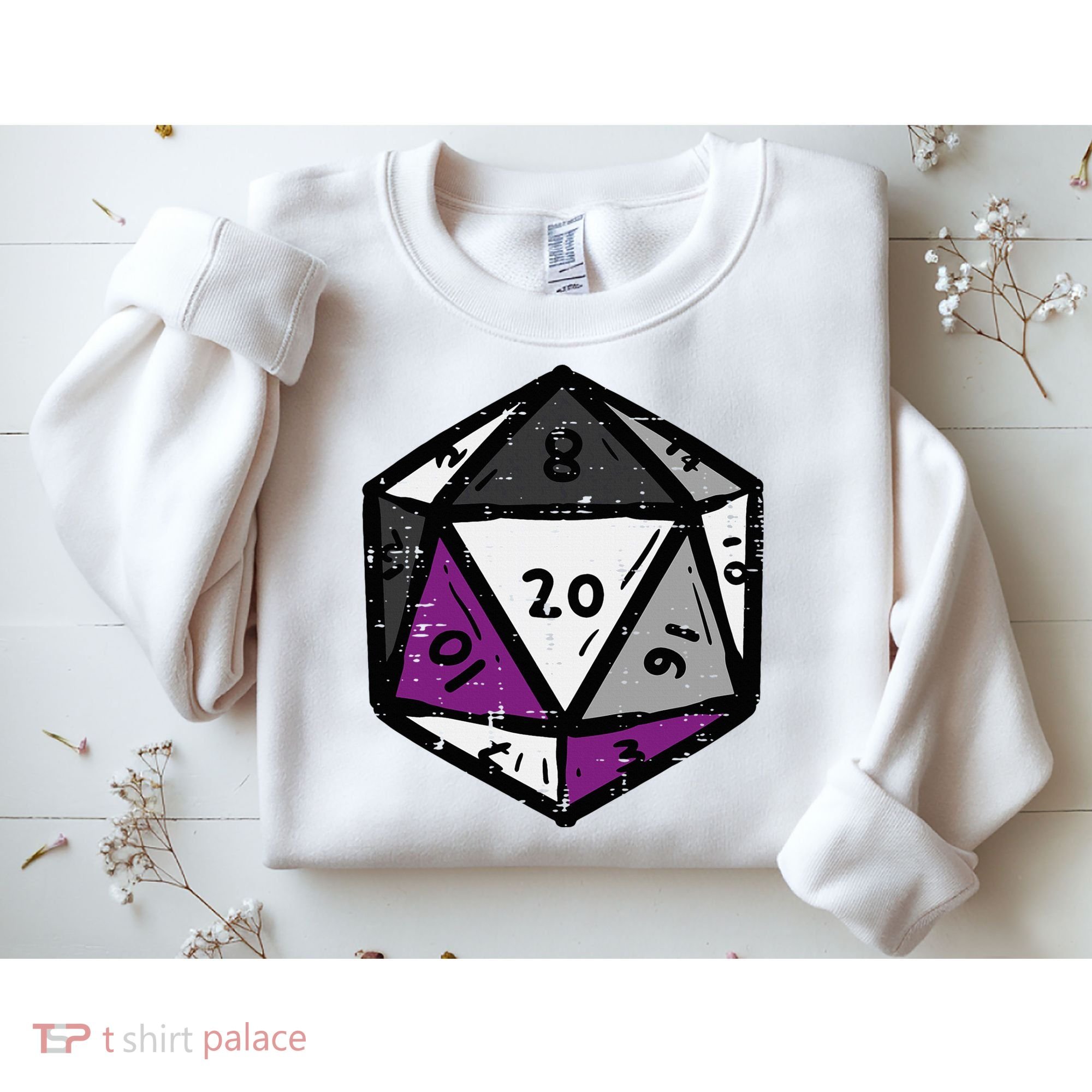 Asexual Gamer Rpg Dice Ace Pride Flag Lgbtq Sweatshirt