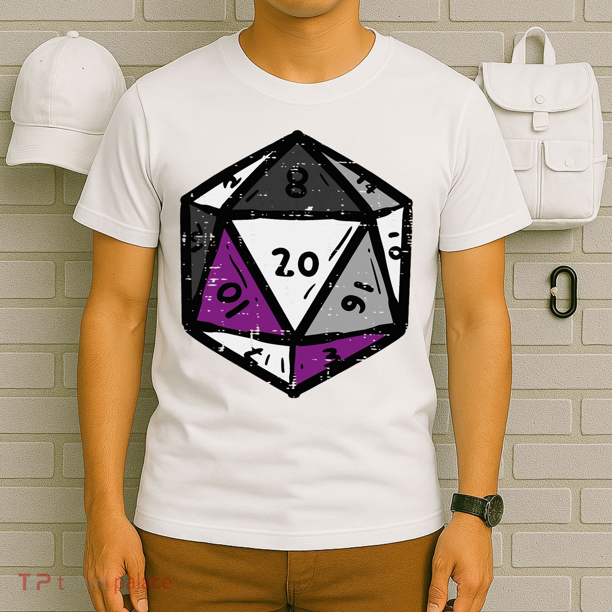 Asexual Gamer Rpg Dice Ace Pride Flag Lgbtq T-Shirt