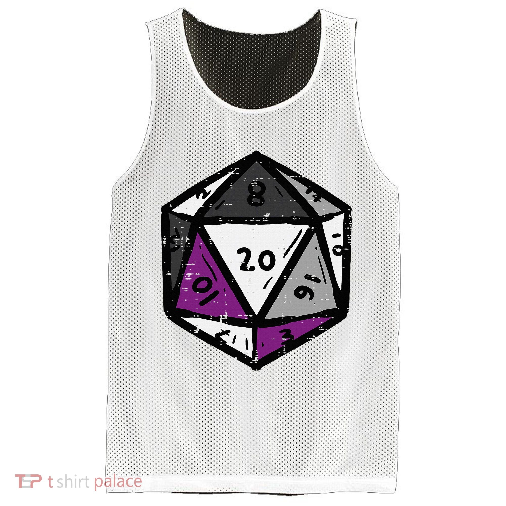 Asexual Gamer Rpg Dice Ace Pride Flag Lgbtq Mesh Reversible Basketball Jersey Tank