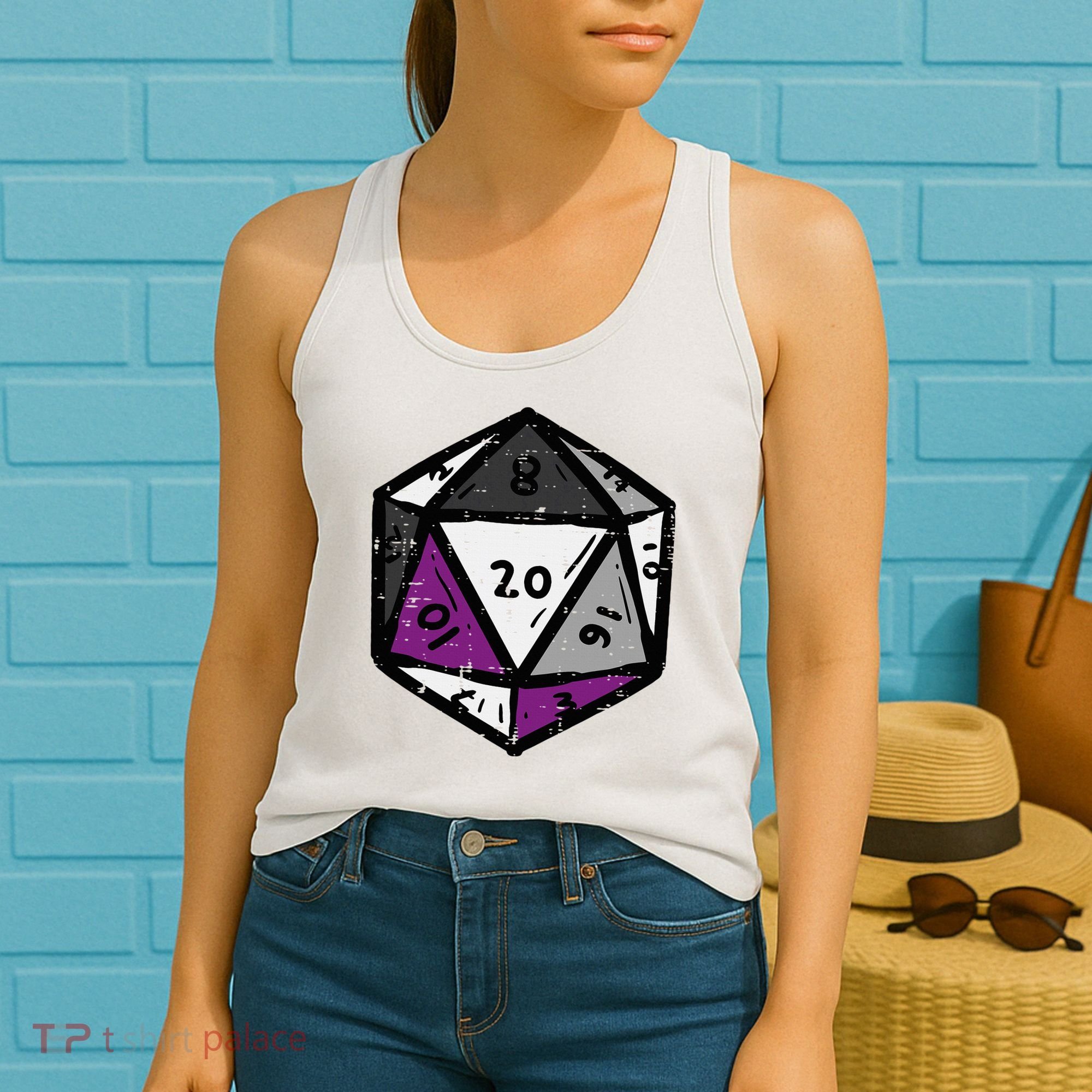 Asexual Gamer Rpg Dice Ace Pride Flag Lgbtq Women's Tank Top