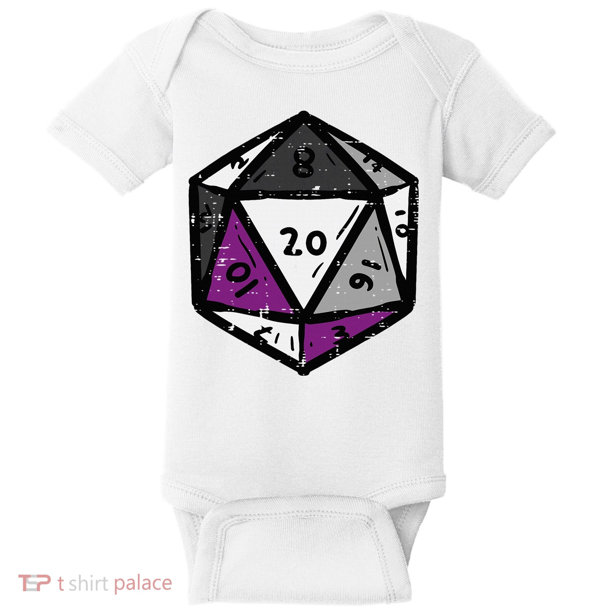 Asexual Gamer Rpg Dice Ace Pride Flag Lgbtq Baby Bodysuit