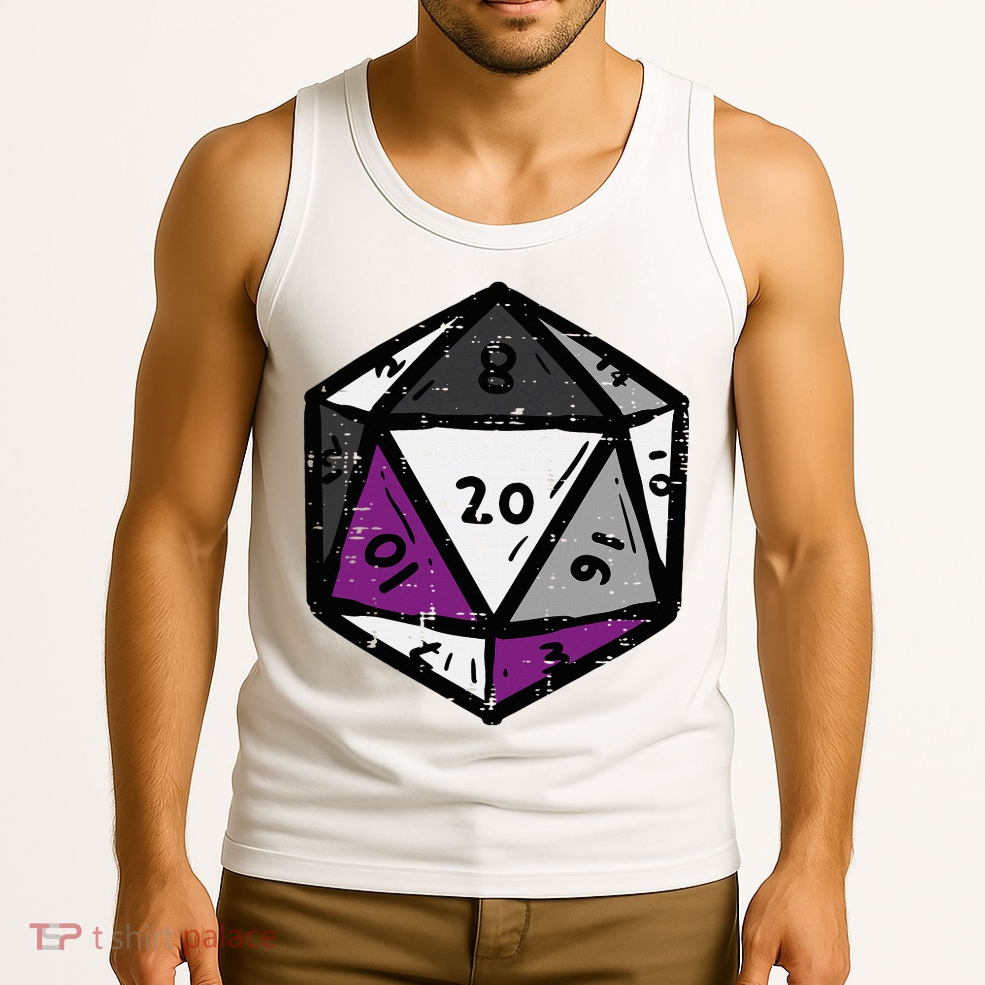 Asexual Gamer Rpg Dice Ace Pride Flag Lgbtq Tank Top