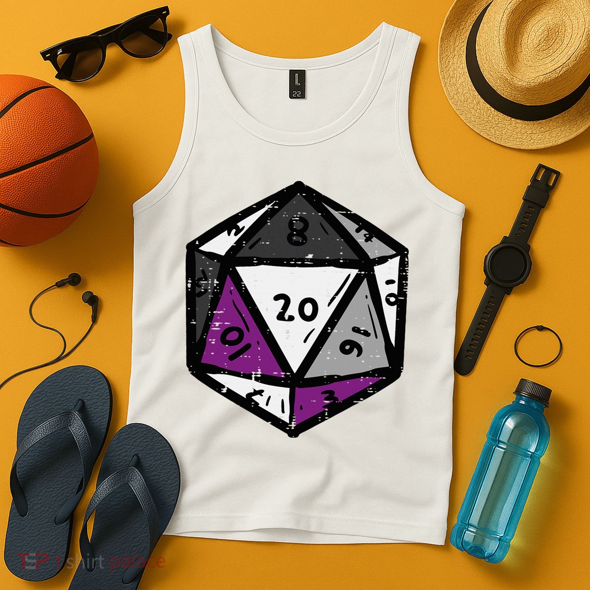 Asexual Gamer Rpg Dice Ace Pride Flag Lgbtq Tank Top