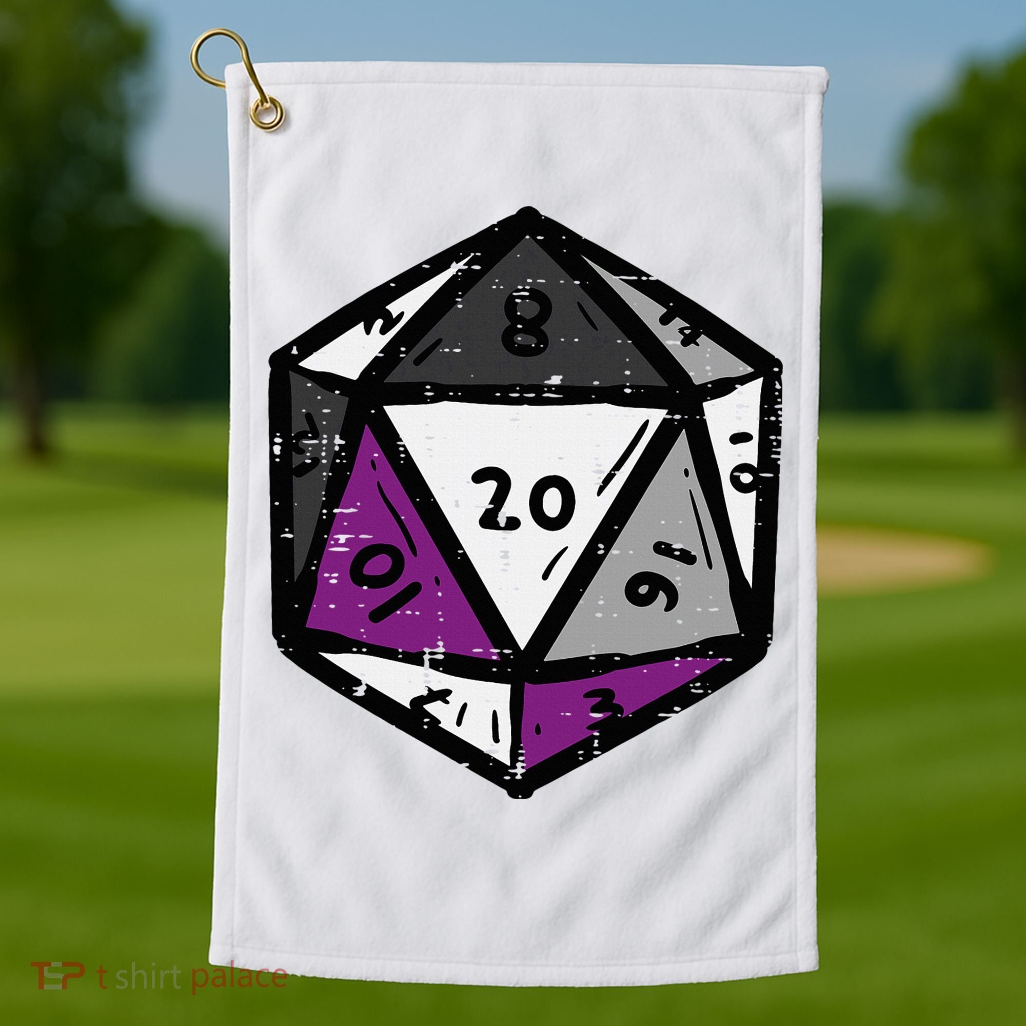 Asexual Gamer Rpg Dice Ace Pride Flag Lgbtq Golf Towel