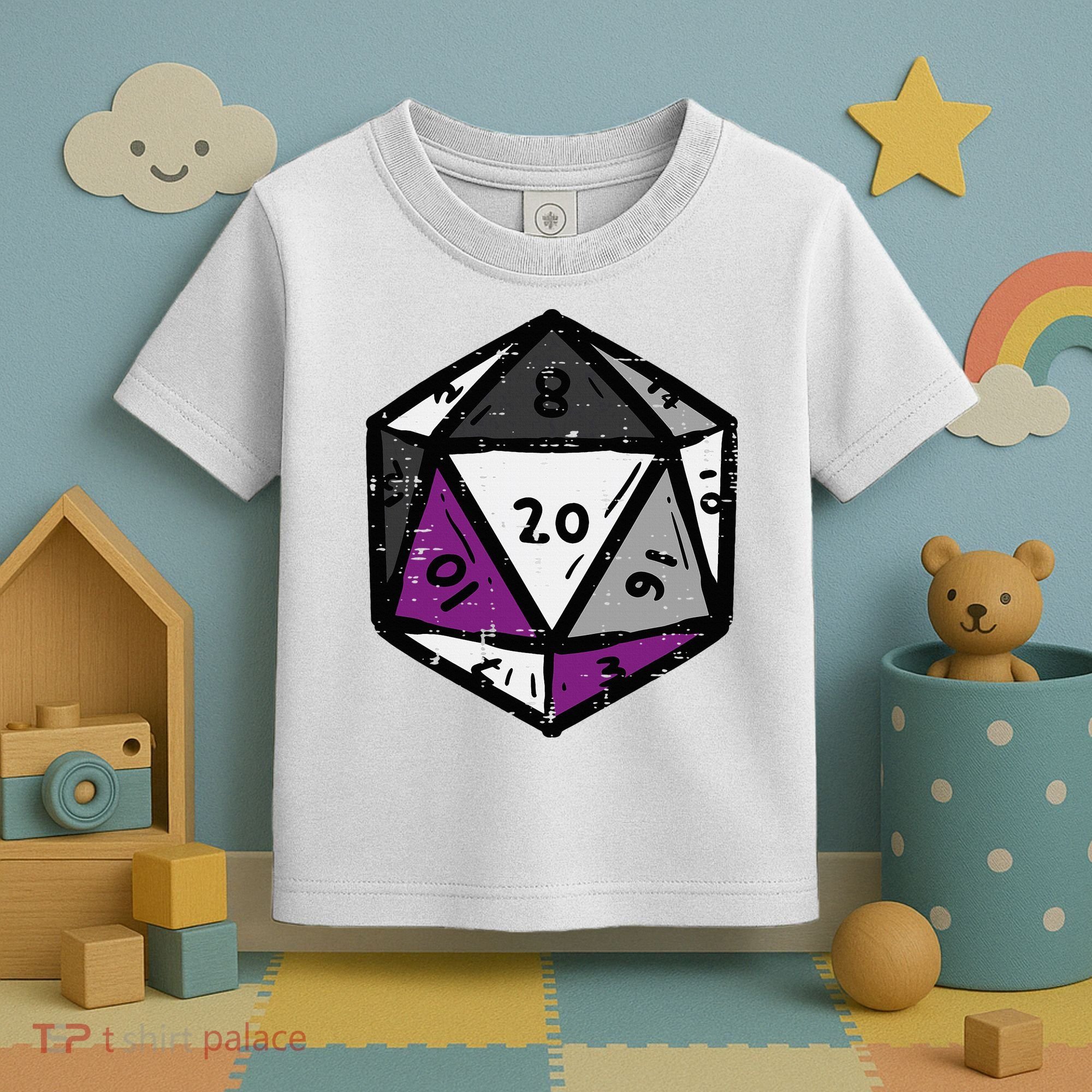 Asexual Gamer Rpg Dice Ace Pride Flag Lgbtq Toddler T-Shirt