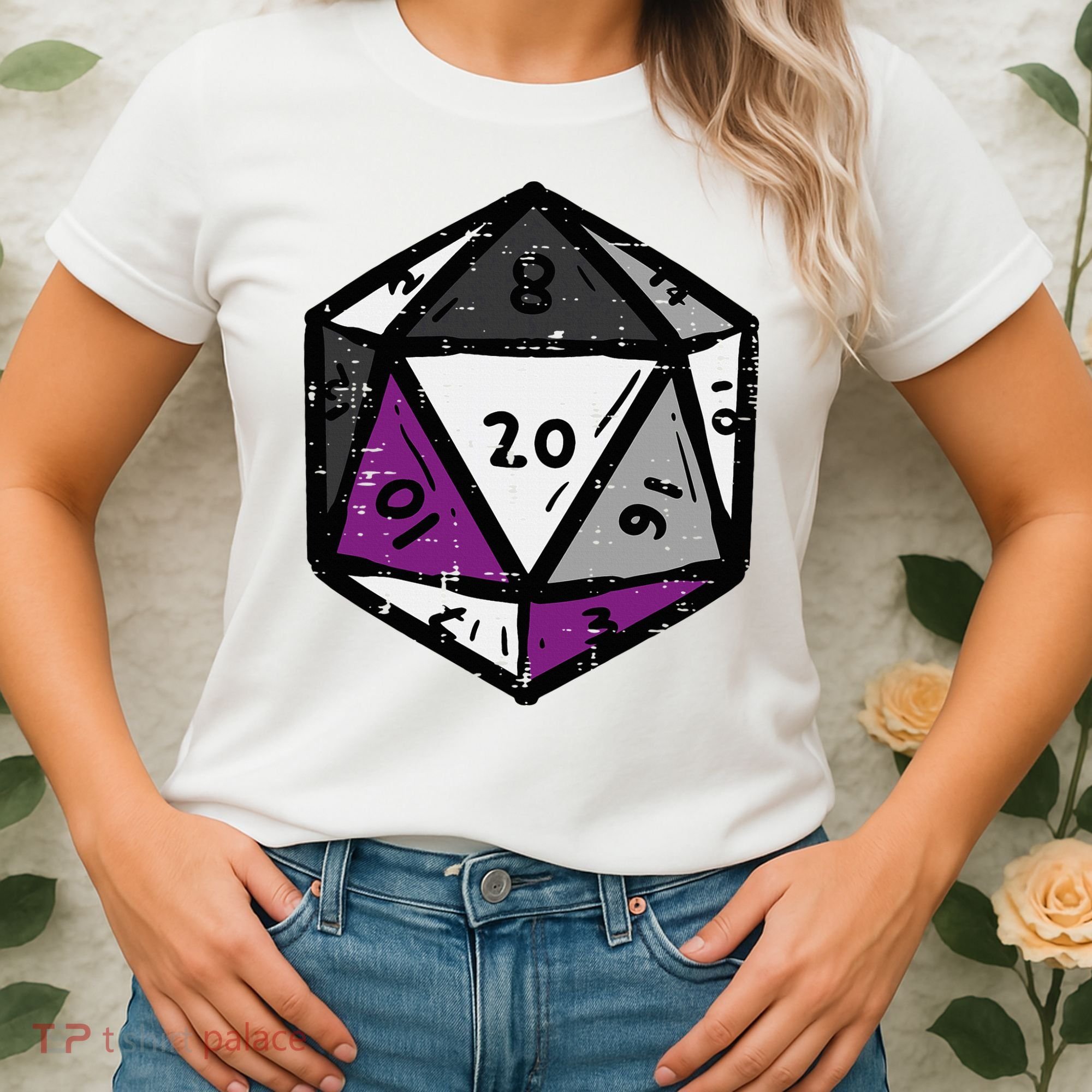 Asexual Gamer Rpg Dice Ace Pride Flag Lgbtq Women's T-Shirt
