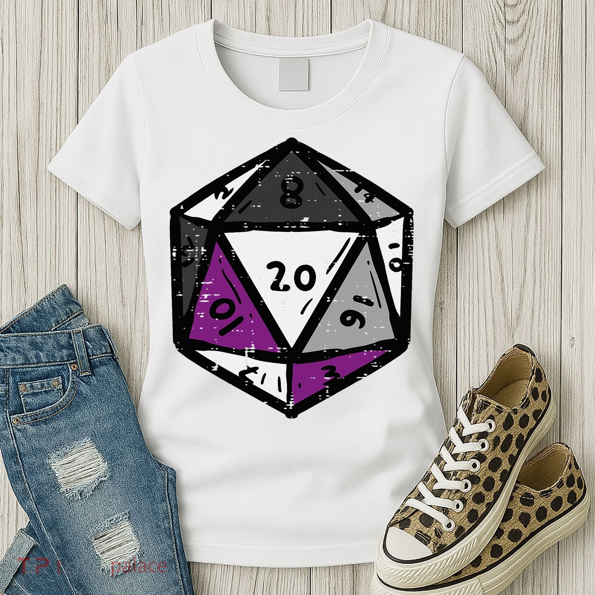 Asexual Gamer Rpg Dice Ace Pride Flag Lgbtq Women's T-Shirt