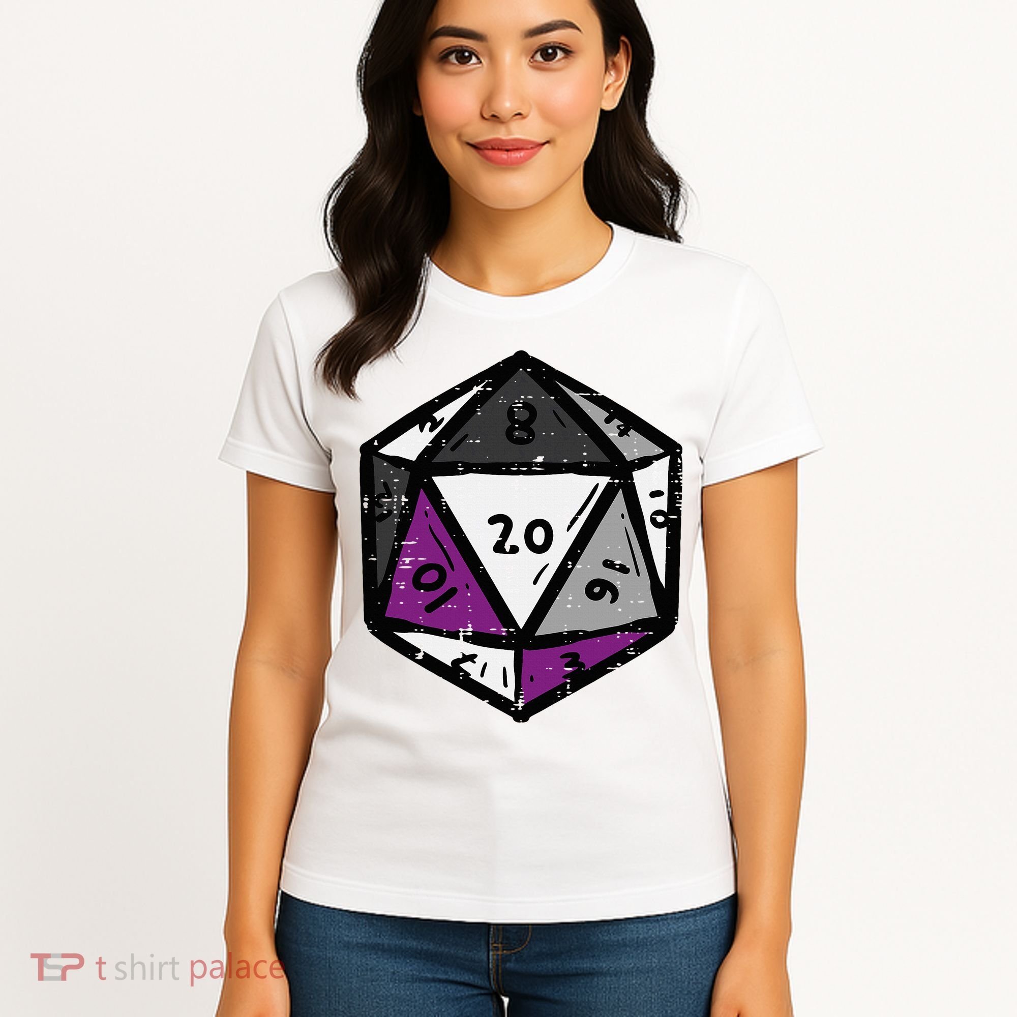 Asexual Gamer Rpg Dice Ace Pride Flag Lgbtq Women's T-Shirt