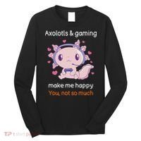 Axolotl Gamer Shirt Funny Video Gaming Sarcastic Axolotl  Long Sleeve Shirt thumb 0