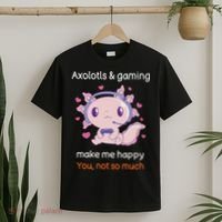 Axolotl Gamer Shirt Funny Video Gaming Sarcastic Axolotl  T-Shirt thumb 2