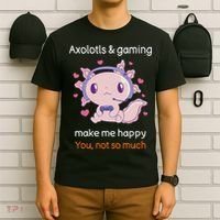 Axolotl Gamer Shirt Funny Video Gaming Sarcastic Axolotl  T-Shirt thumb 6
