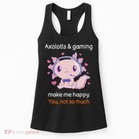 Axolotl Gamer Shirt Funny Video Gaming Sarcastic Axolotl  Women's Tank Top thumb 0