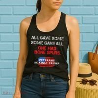 All Gave Some Gave All One Had Bone Spurs Veterans Against Trump Women's Tank Top thumb 2
