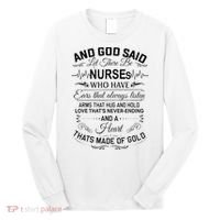 And God Said Let There Be Nurses Who Have Ears Long Sleeve Shirt thumb 0