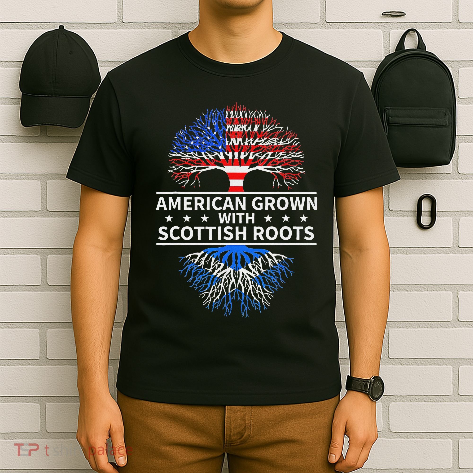 American Grown Scottish Roots Scotland T-Shirt