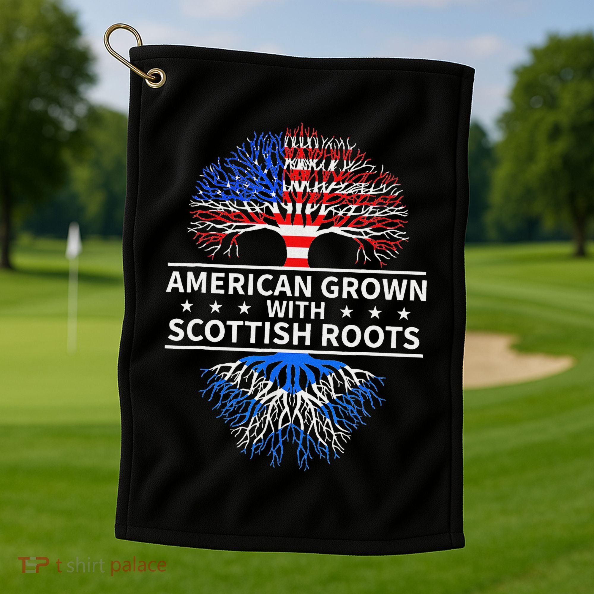 American Grown Scottish Roots Scotland Golf Towel