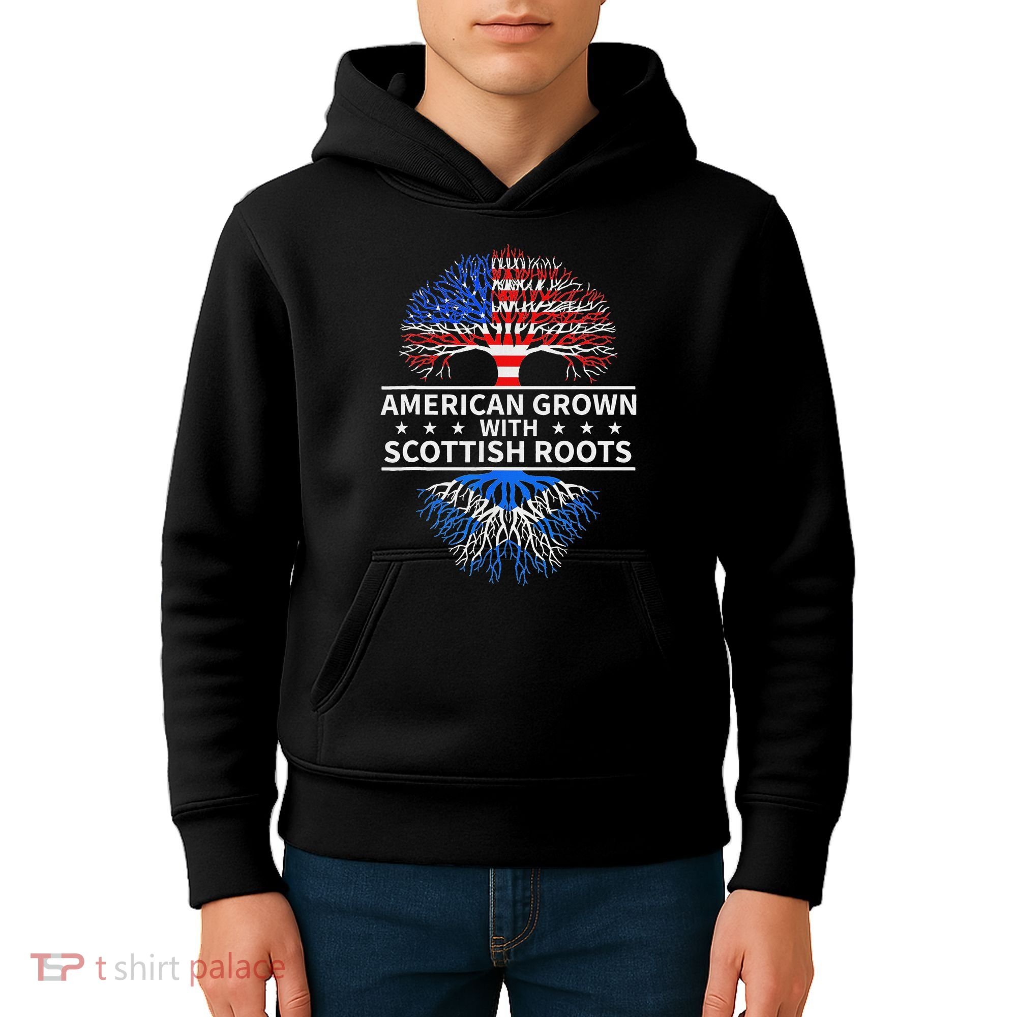 American Grown Scottish Roots Scotland Kids Hoodie