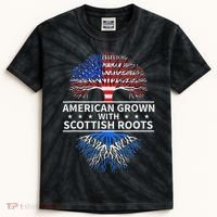 American Grown Scottish Roots Scotland Kids Tie-Dye T-Shirt thumb 0