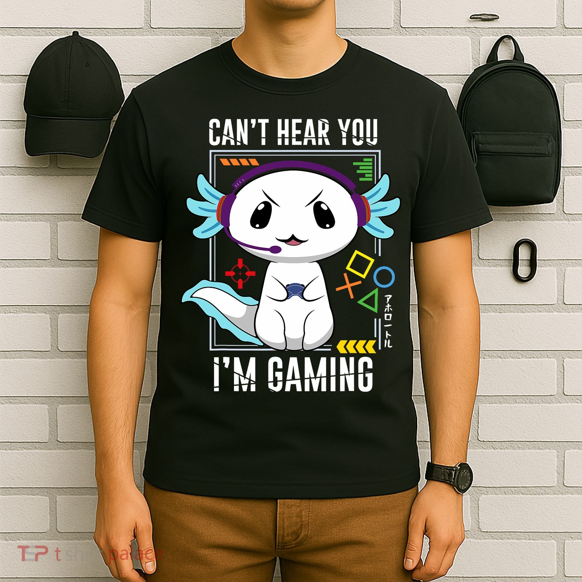 Axolotl Gaming Salamander As Gamer T-Shirt