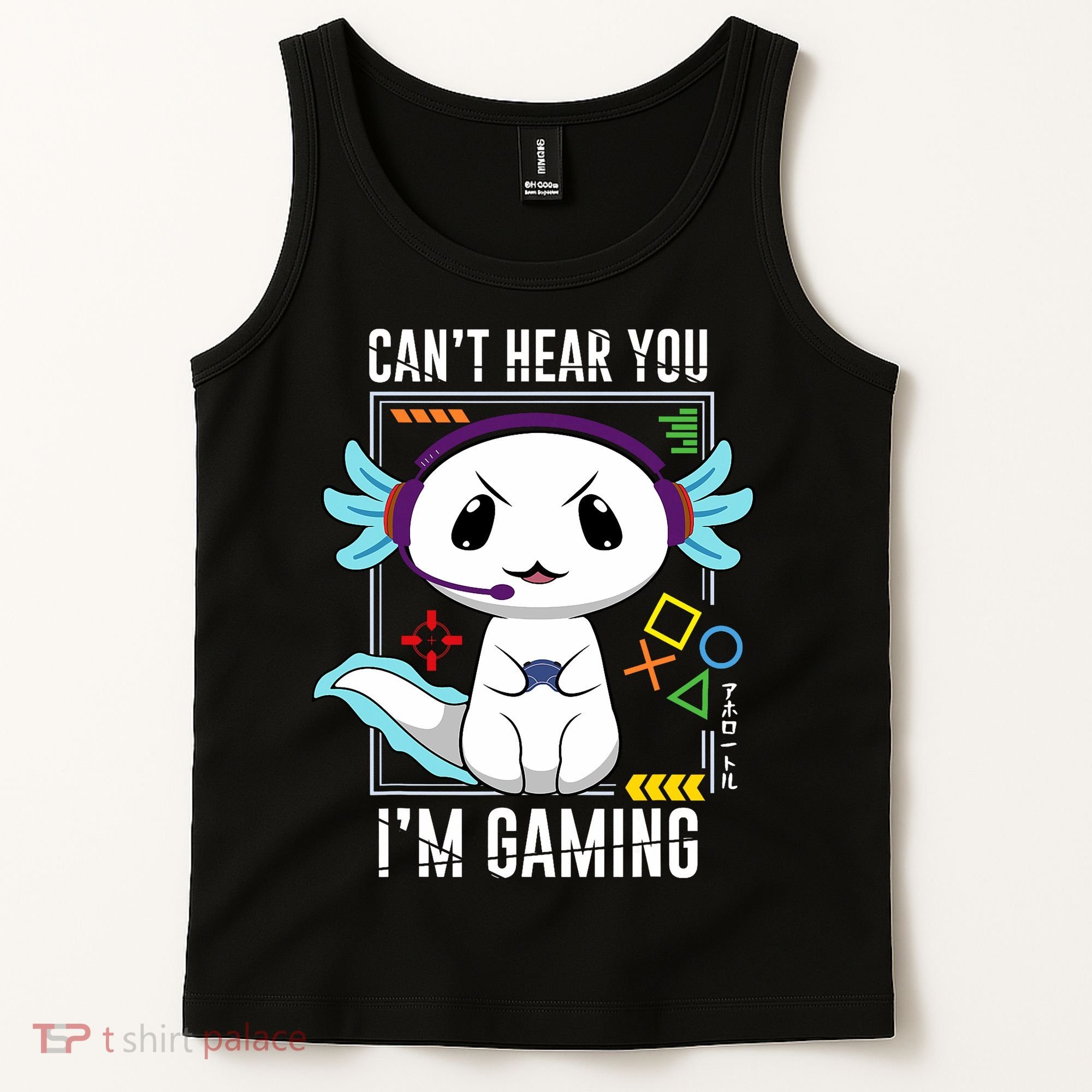 Axolotl Gaming Salamander As Gamer Tank Top