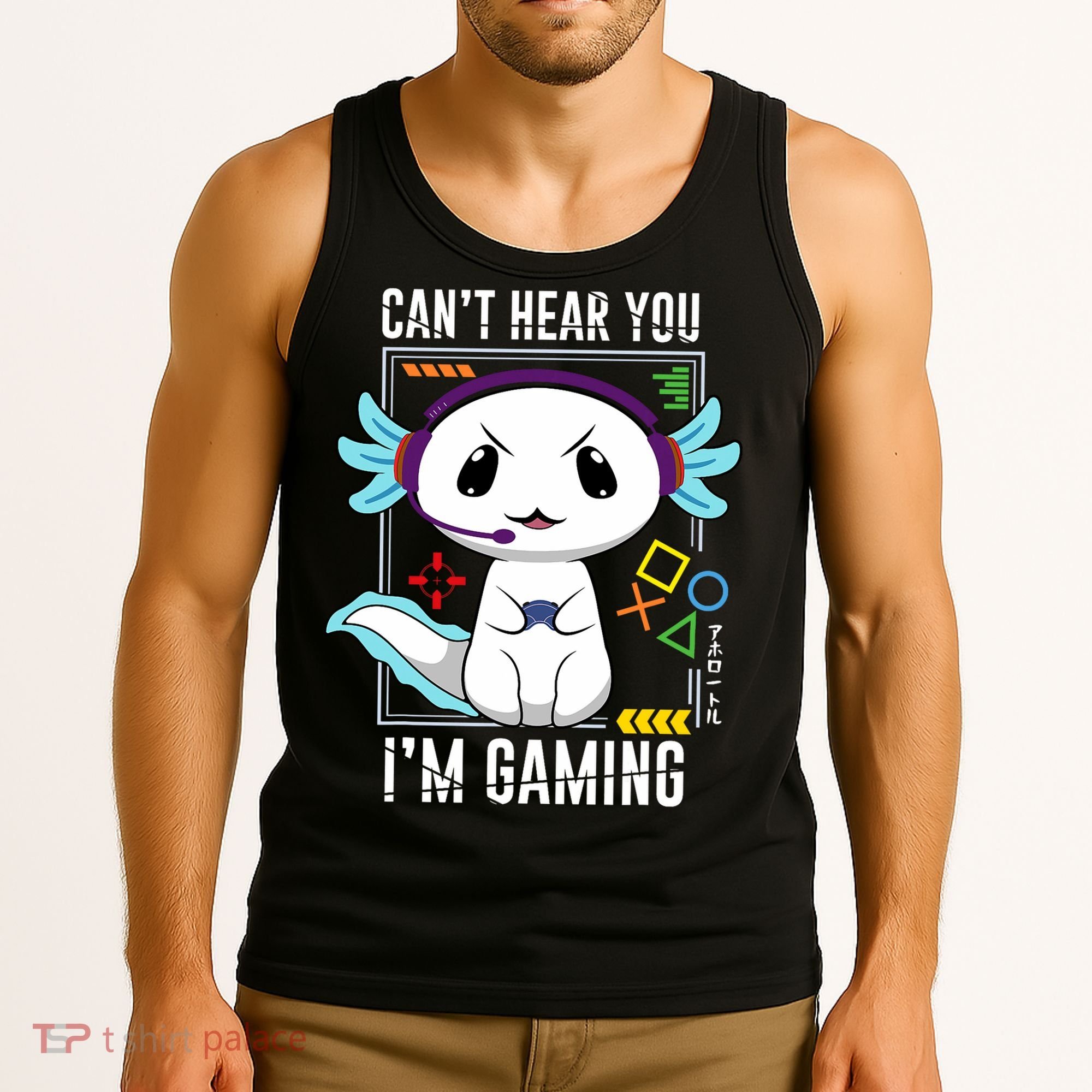 Axolotl Gaming Salamander As Gamer Tank Top