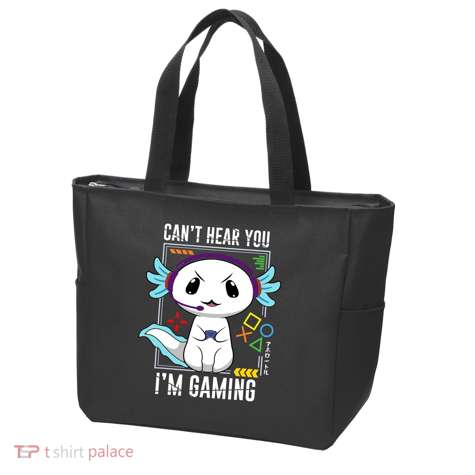 Axolotl Gaming Salamander As Gamer Tote Bag