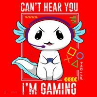 Axolotl Gaming Salamander As Gamer Santa Hat thumb 1