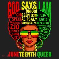 African God Says I Am Juneteenth Queen Black History Gift Women's Sweatshirt thumb 2