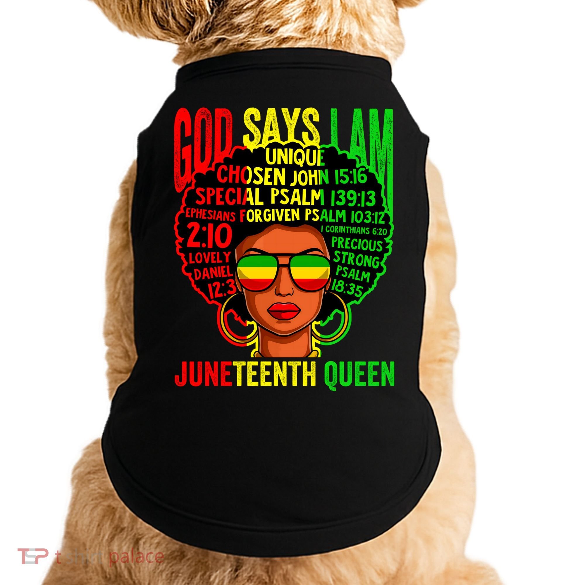 African God Says I Am Juneteenth Queen Black History Gift Doggie Tank