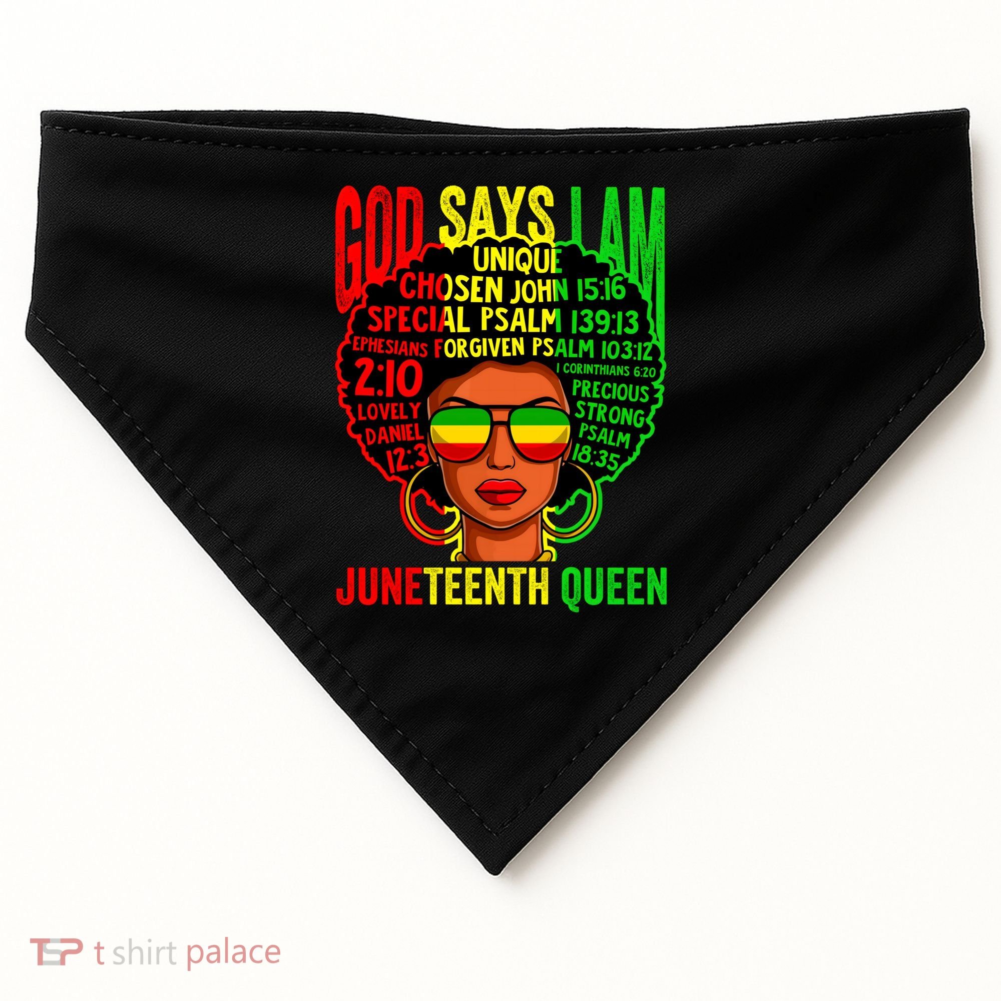 African God Says I Am Juneteenth Queen Black History Gift USA-Made Doggie Bandana