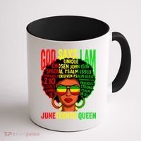 African God Says I Am Juneteenth Queen Black History Gift Coffee Mug thumb 1