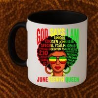 African God Says I Am Juneteenth Queen Black History Gift Coffee Mug thumb 2