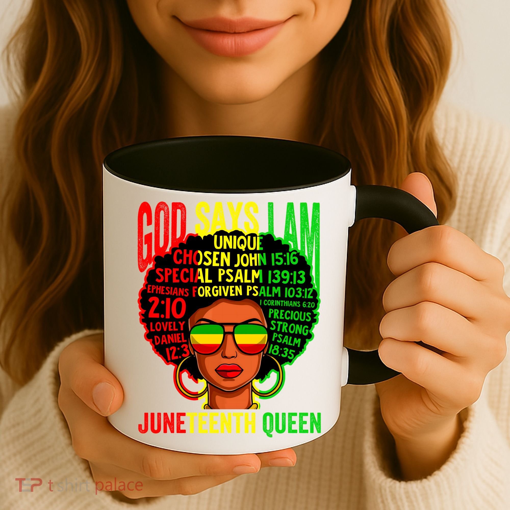 African God Says I Am Juneteenth Queen Black History Gift Coffee Mug