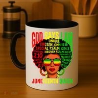African God Says I Am Juneteenth Queen Black History Gift Coffee Mug thumb 4