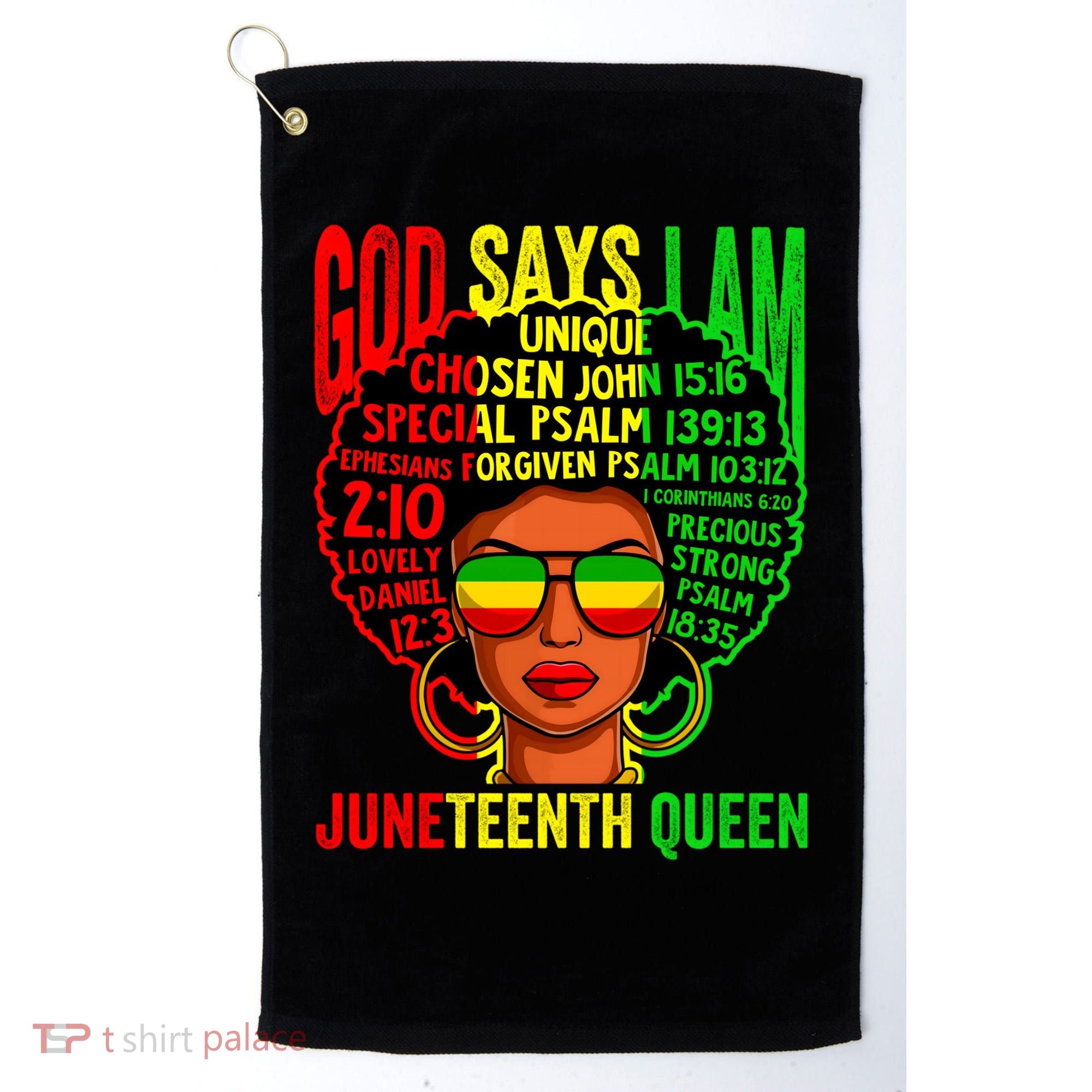 African God Says I Am Juneteenth Queen Black History Gift Golf Towel