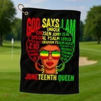 African God Says I Am Juneteenth Queen Black History Gift Golf Towel thumb 1