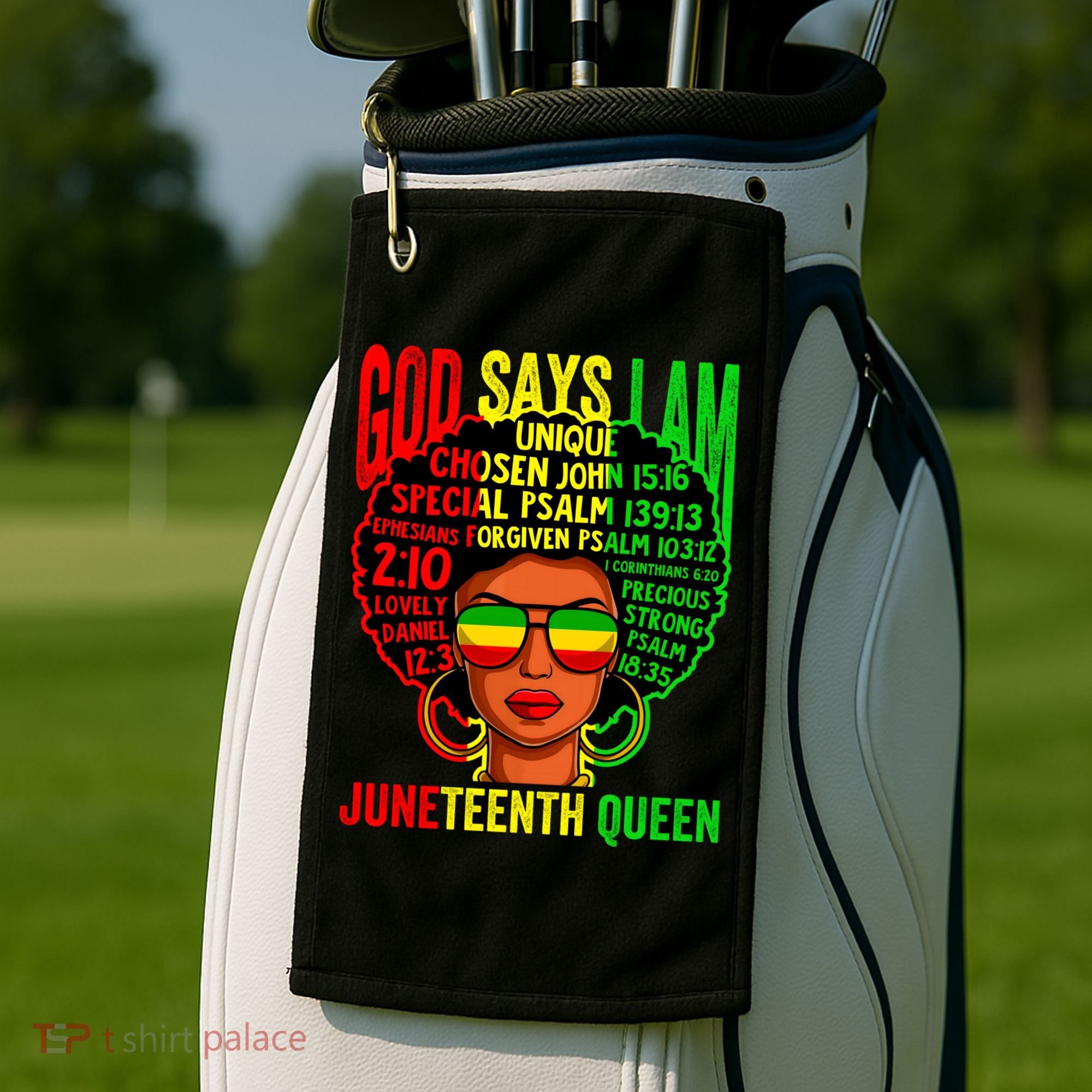 African God Says I Am Juneteenth Queen Black History Gift Golf Towel