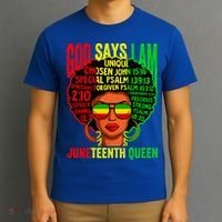 African God Says I Am Juneteenth Queen Black History Gift T-Shirt thumb 3