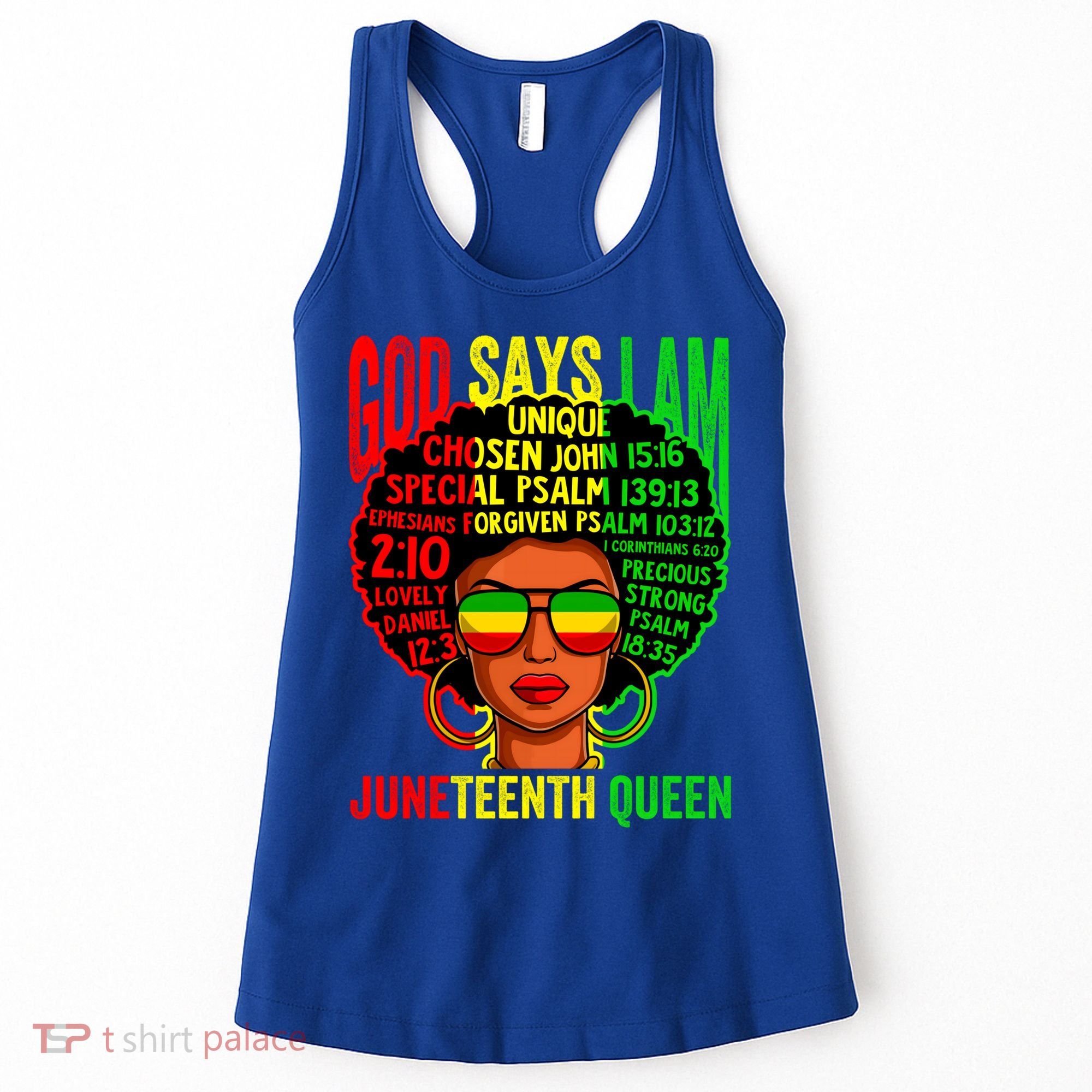 African God Says I Am Juneteenth Queen Black History Gift Women's Tank Top