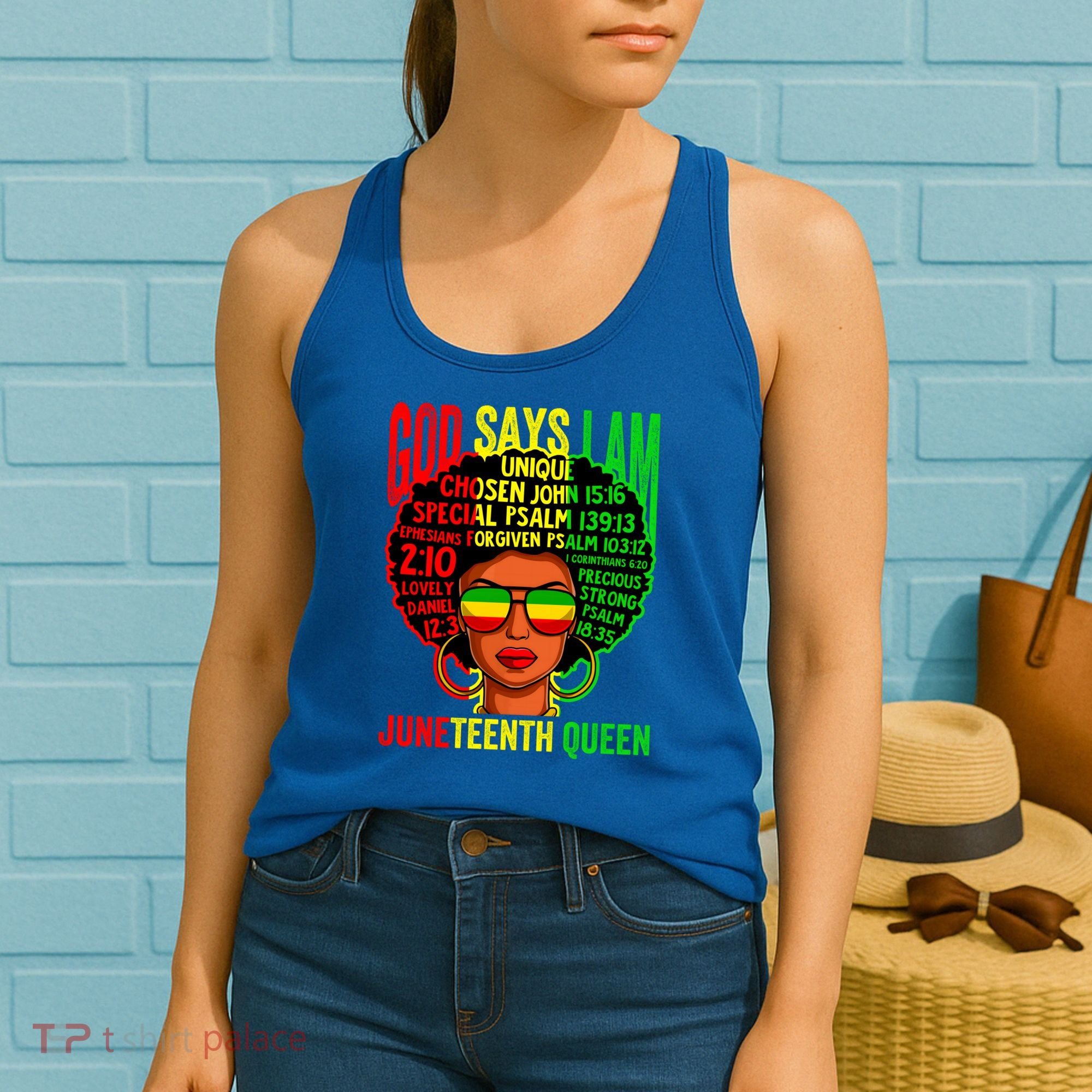 African God Says I Am Juneteenth Queen Black History Gift Women's Tank Top